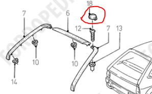 Ford Fiesta mk2 XR2 Spoiler Dopjes